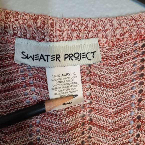 Sweater Project Red White Chevron Puff Wrist - S - Picture 5 of 7